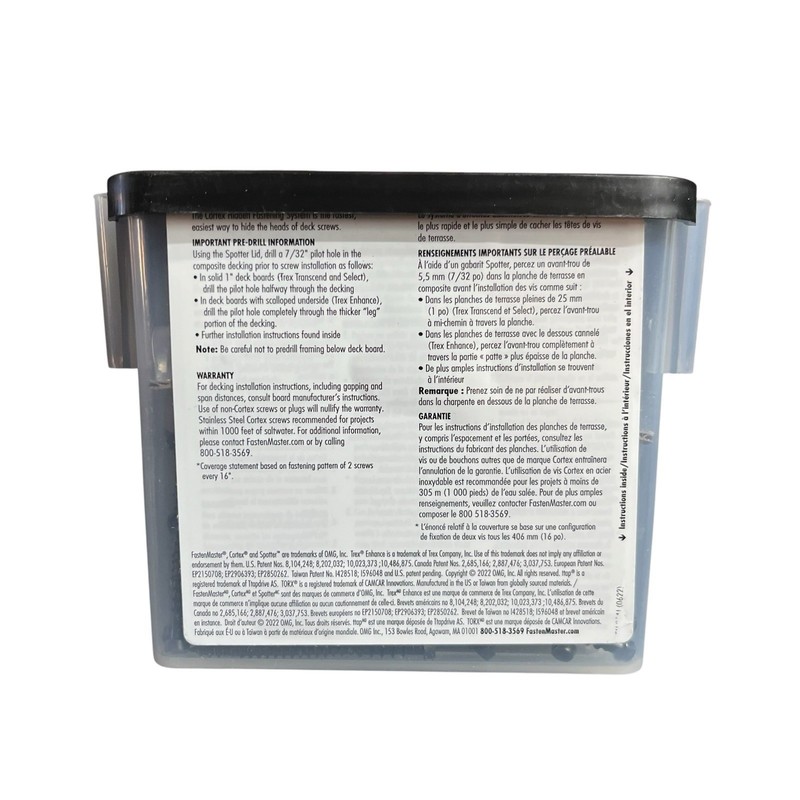 FastenMaster Cortex for Trex Enhance Decking Hidden Fastener 100LF Saddle 2-1/2” gallery
