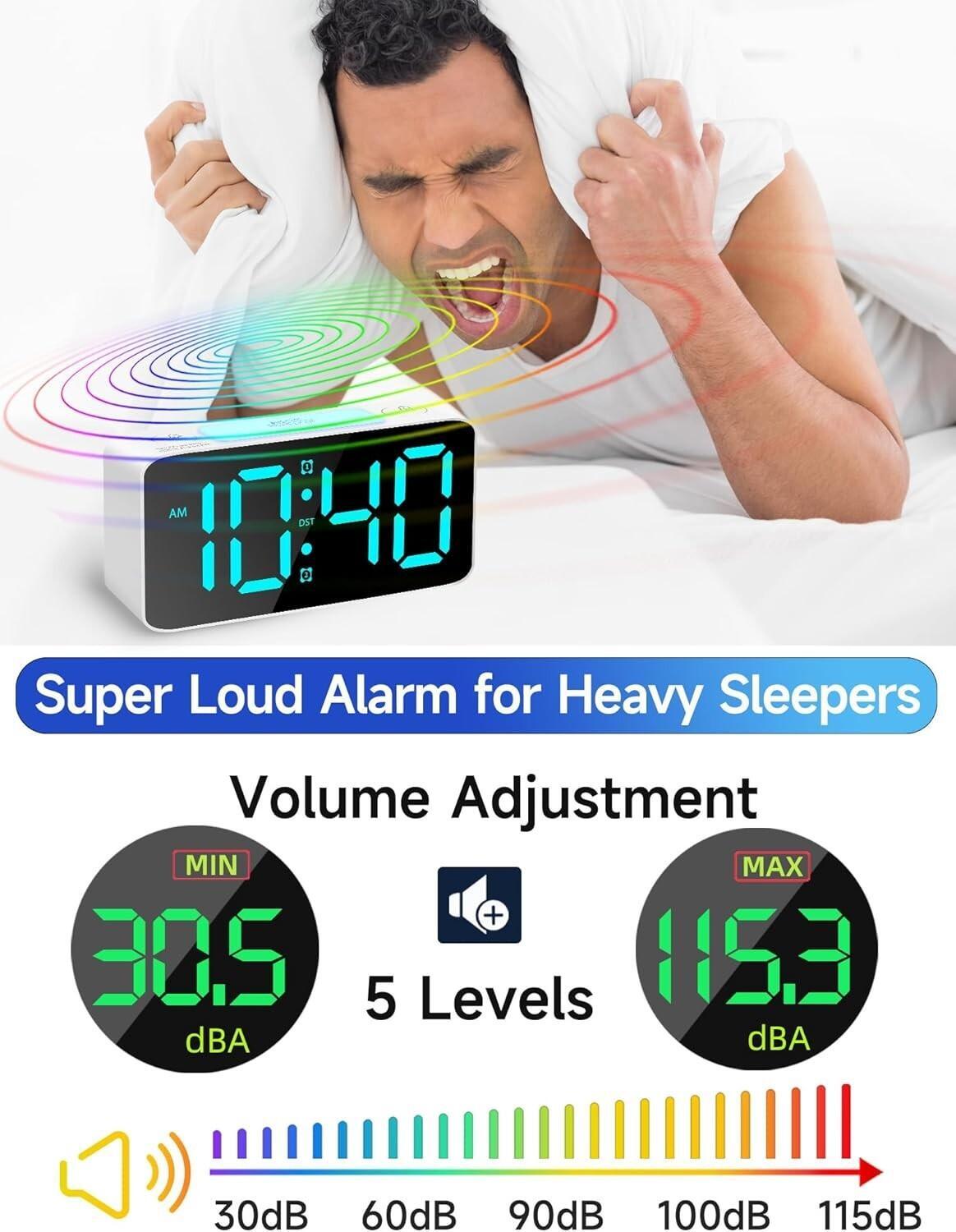 Super Extremely Extra Loud Alarm Clock for Very Heavy Sleeper Battery Backup New gallery