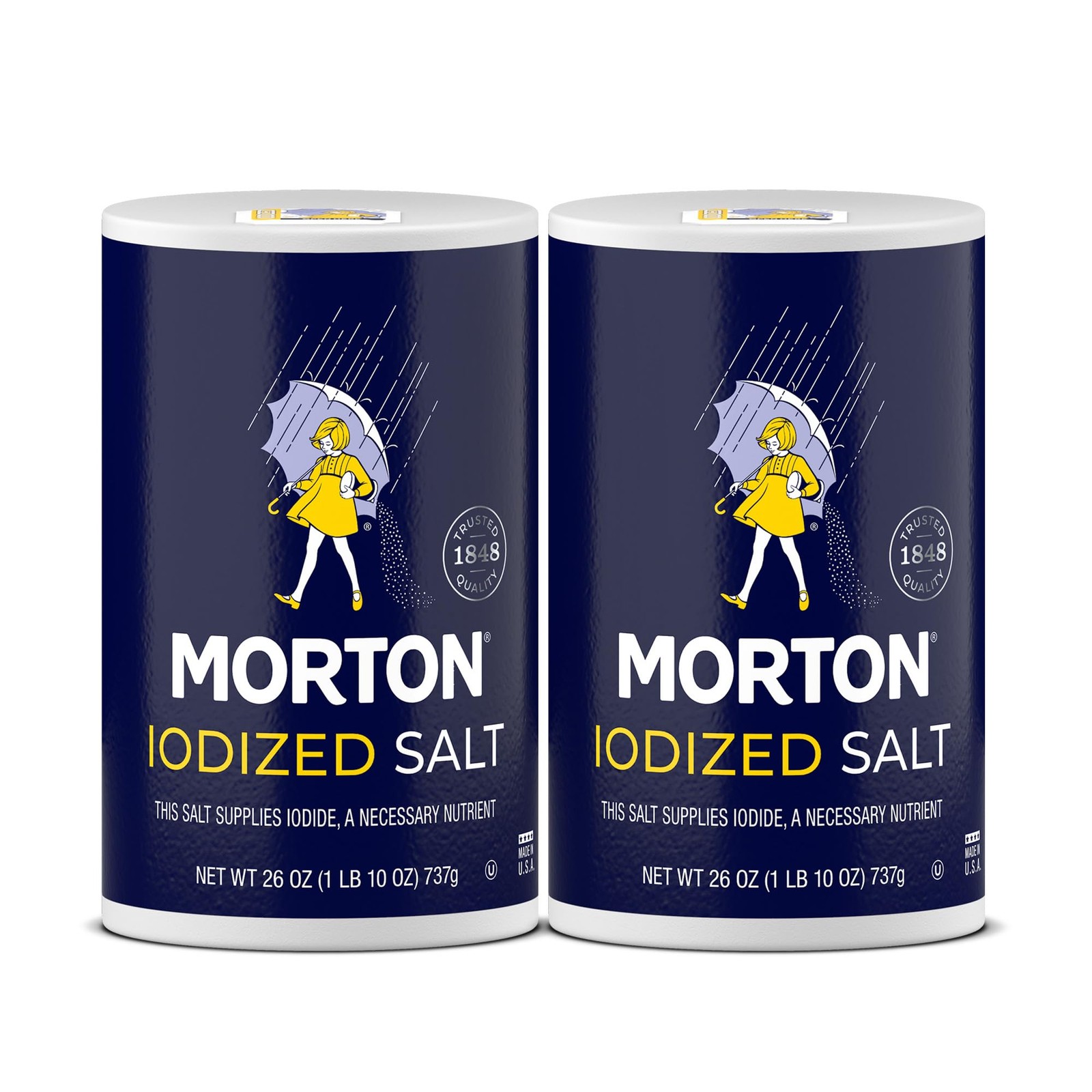 Morton Iodized Salt, All-Purpose, (26 oz), 2-Pack - 26 Ounce (Pack of 2) gallery