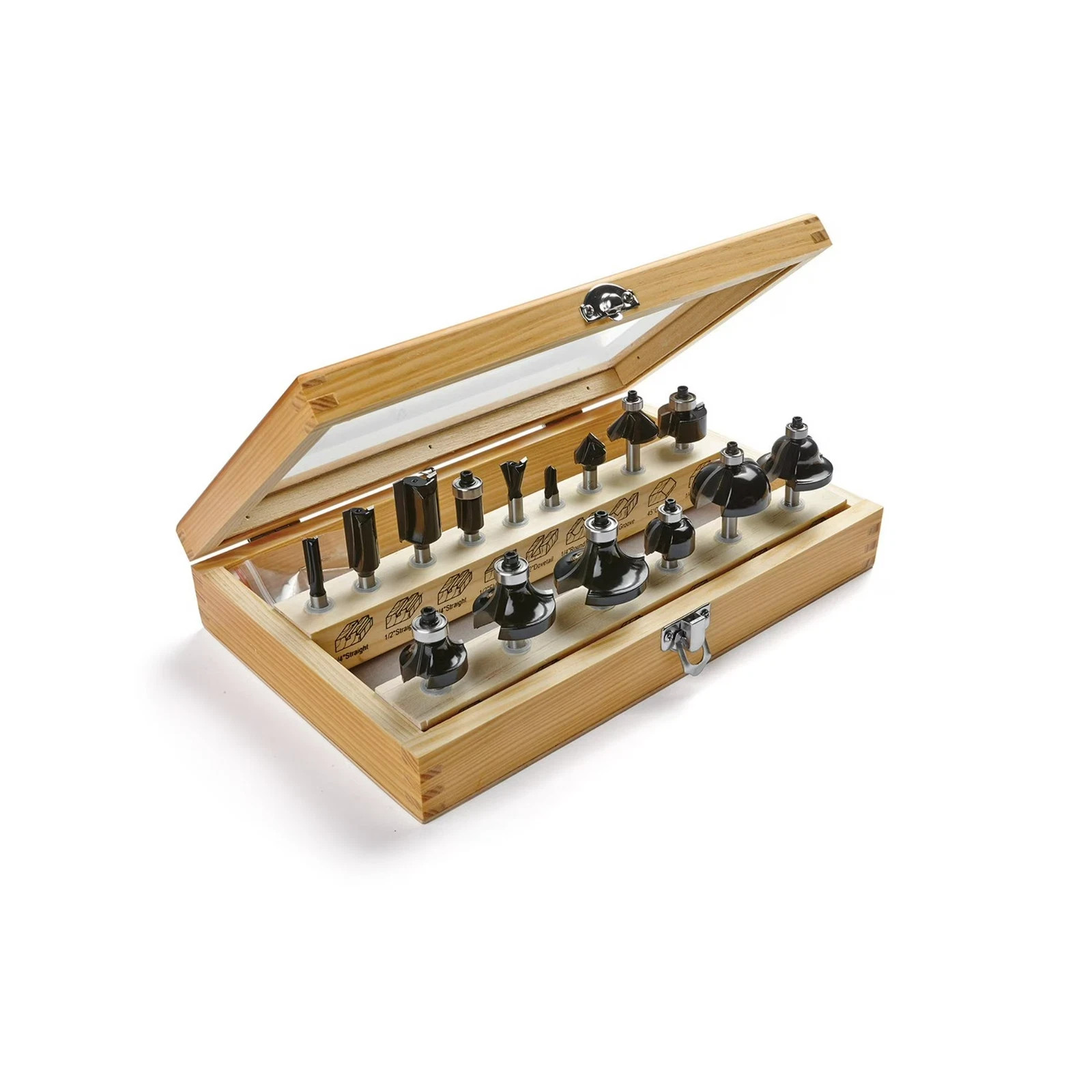 Irwin 15 pc Router Bit Set w/ Wooden Storage Case 1901048 New Sealed gallery