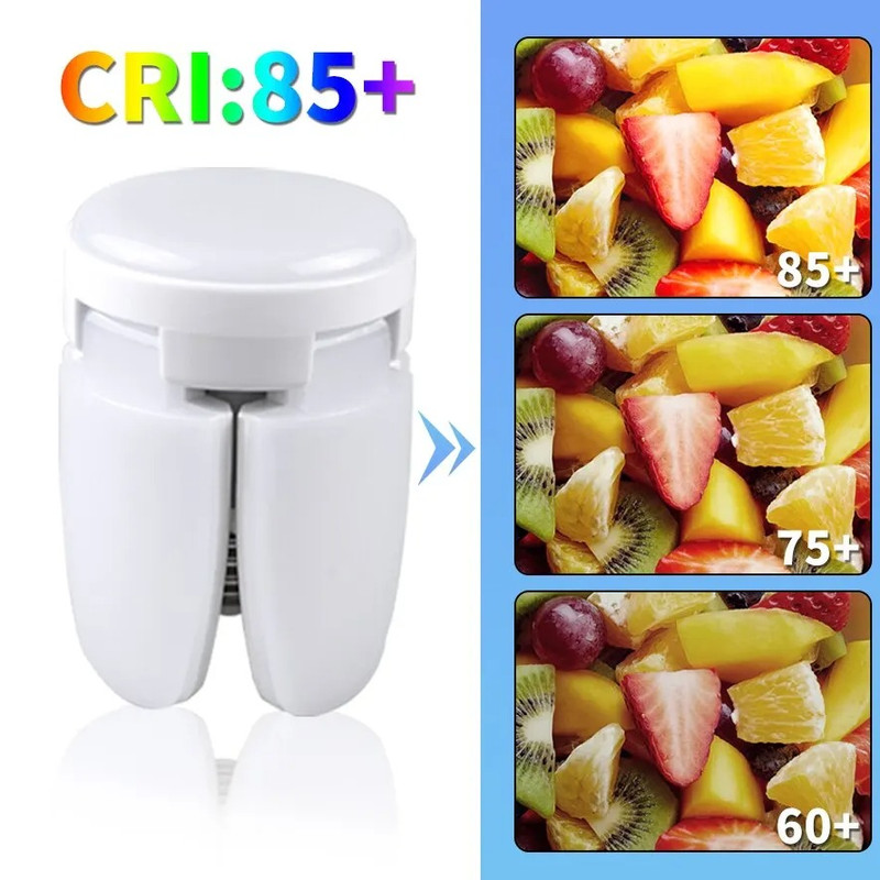 28W Foldable LED Fan Bulb E27 360° Ceiling Garage Light 6000K Lamp gallery