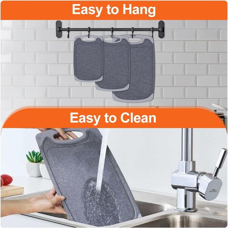Extra Large Cutting Boards, Plastic Cutting Boards for Kitchen (Set of 3) gallery