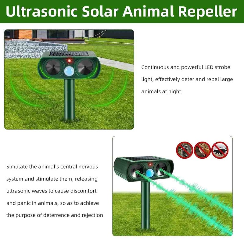 2025 Solar Powered Animal Repeller for Outdoor Yard Repel Squirrel Cat Deterrent gallery