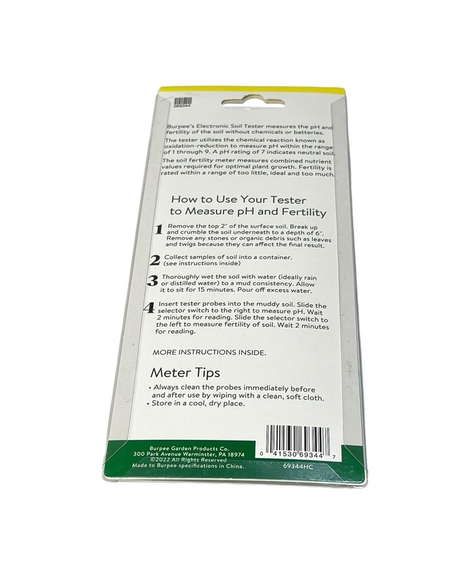 Burpee Electronic Soil PH Tester No Batteries Required NEW gallery