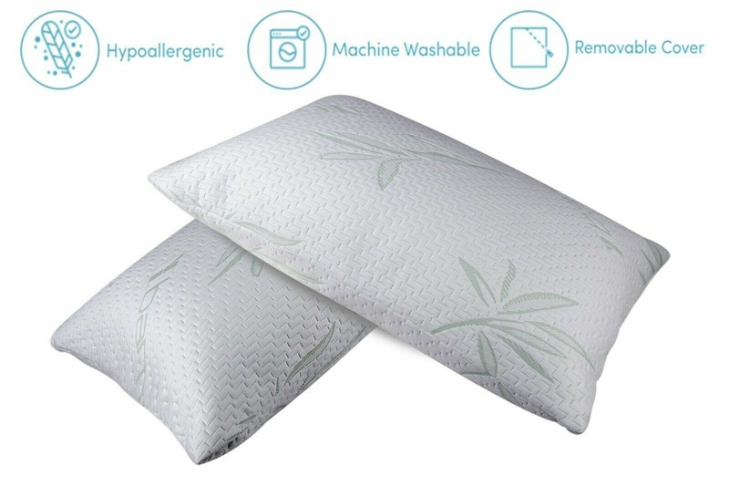 2 Pack Bamboo Memory Foam King Size Bed Pillow Cool Hypoallergenic Luxury USA gallery