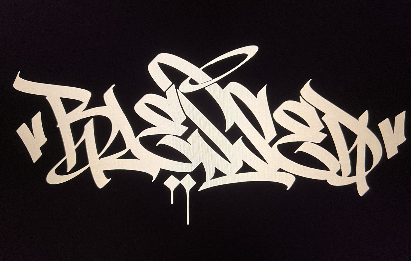 "Blessed" Vinyl Decal Sticker (Graffiti BOMBATOMIK) 8.7" X 4”. gallery