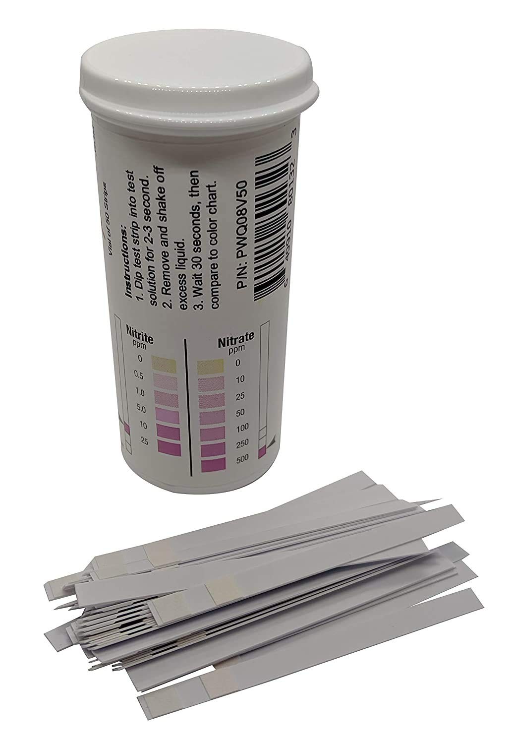 Nitrite 0-25 ppm, Nitrate 0-500 ppm Pad Test Strip [Vial of 50 Strips] gallery