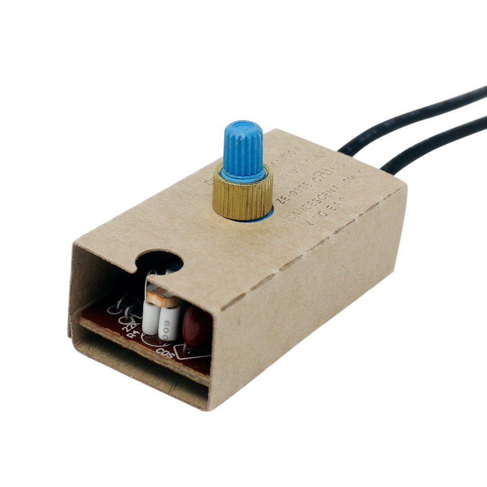 Zing Ear ZE-03SE Lamp Inline Rotary Dial Light Lamp Dimmer Switch W/ Photocell gallery