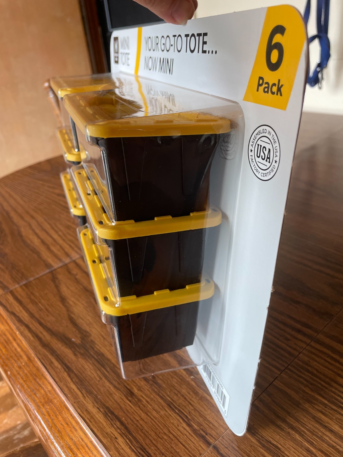 6 PACK Members Mark Mini Tote Bins Viral Tiny Mini Storage Container Yellow Lids gallery