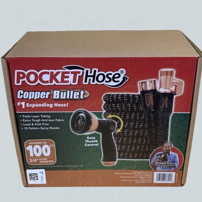 Pocket Hose Copper Bullet with Sprayer Expandable Garden Hose 650psi - ALL SIZES gallery
