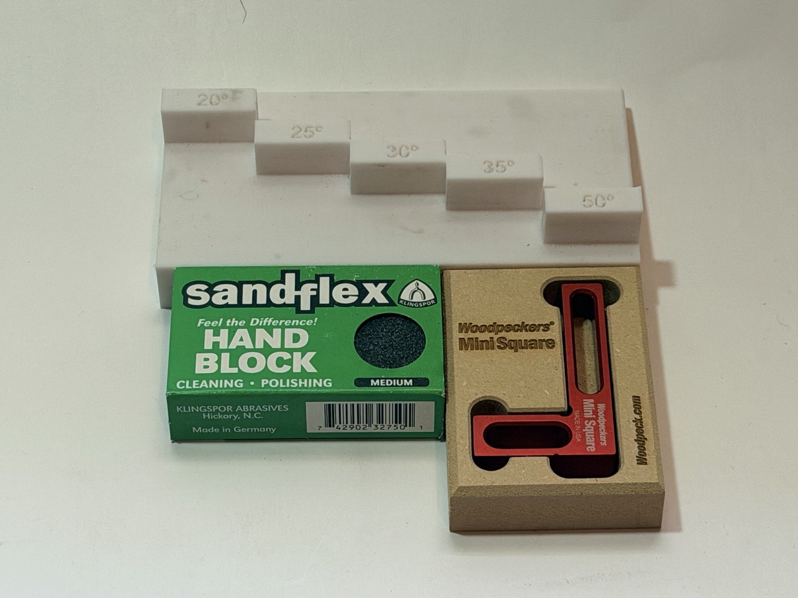 Woodpeckers Mini Square + Sandflex Hand Block + Angle Setup Jig Woodworking Lot gallery