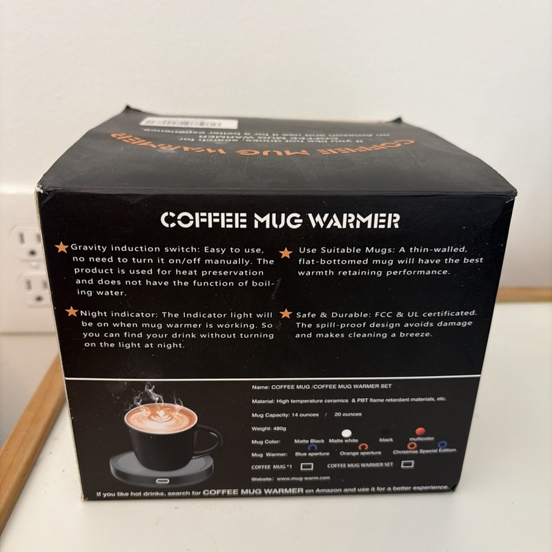 Smart Induction Coffee Cup/Mug Warmer Set Auto On/Off Desk Office Home Travel gallery
