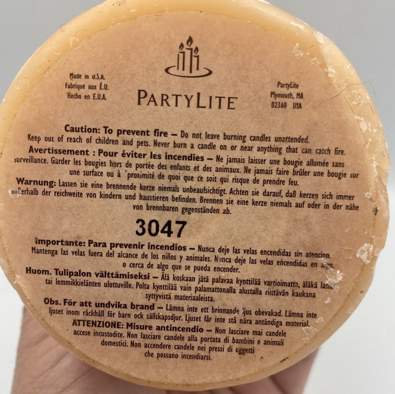PartyLite Orange Flat Top Pillar Candle 3" x 7" 3047 Scent unknown gallery