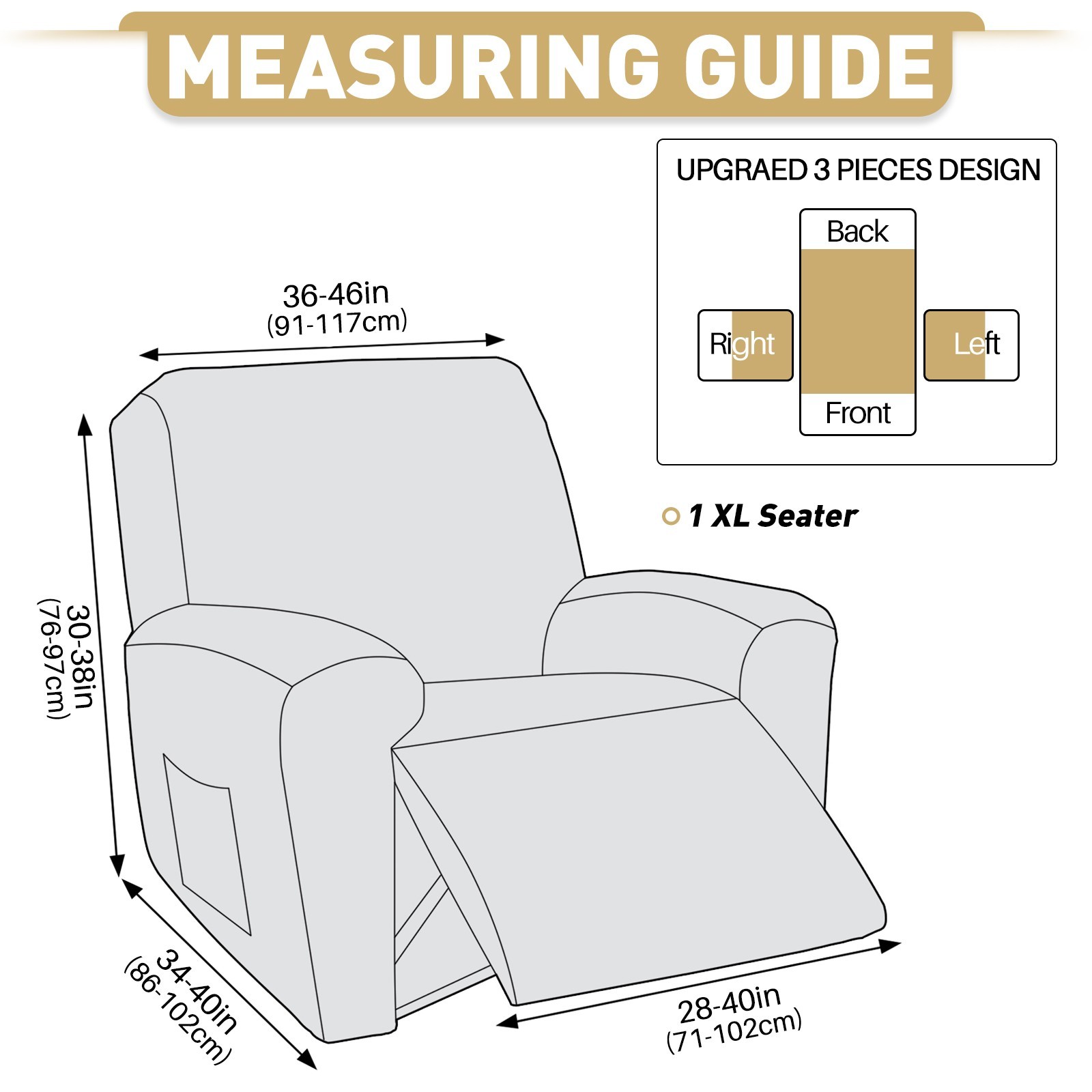1 Seater Soft Sofa Cover Anti-Slip Recliner Cover Washable Furniture Protector gallery