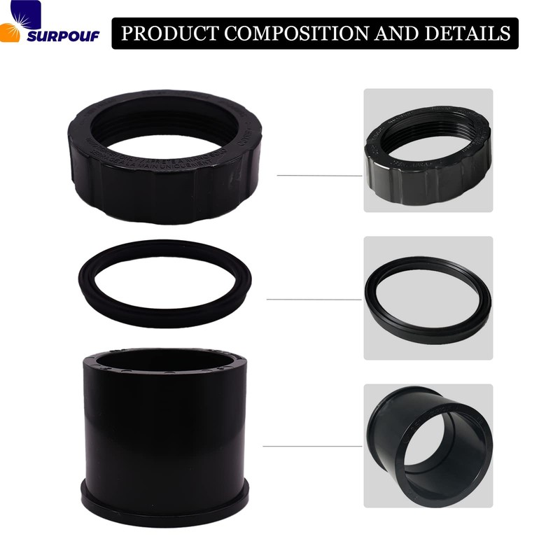 SURPOUF 2 Pack SPX3200UNKIT Compatible with Hayward Union Connector Black gallery