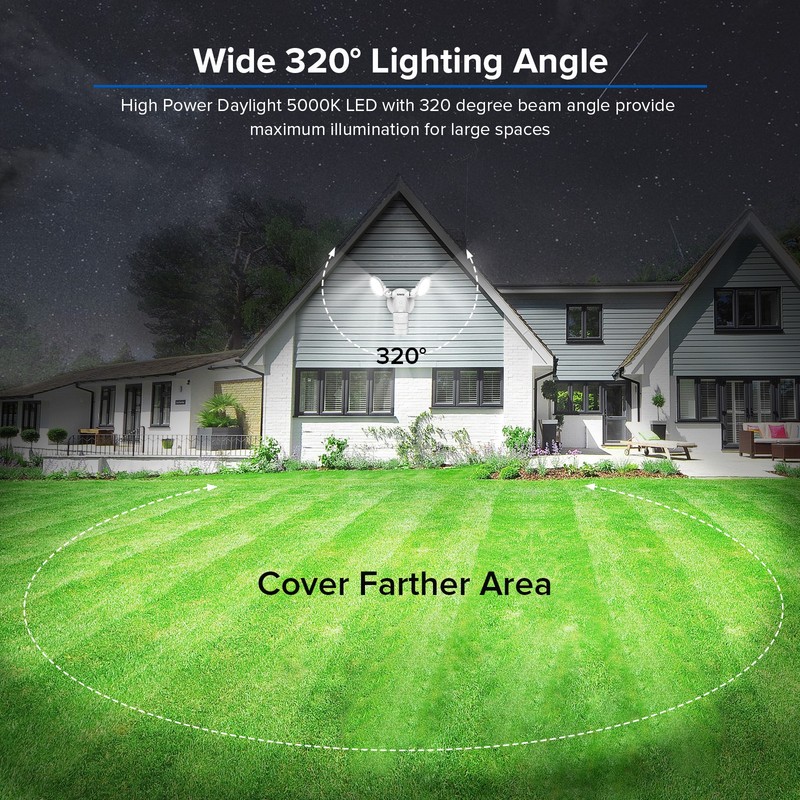 SANSI 18W Motion Sensor LED Security Light Floodlight 180° Dual-Head Area Safe gallery