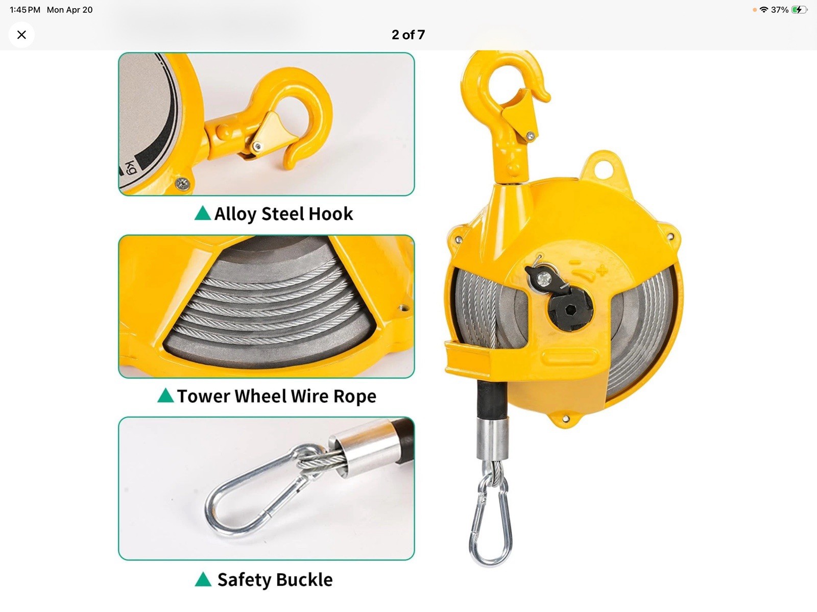 Spring Balancer 3-5kg (7~11lbs), Retractable Spring Tool Balancer with Adjust... gallery
