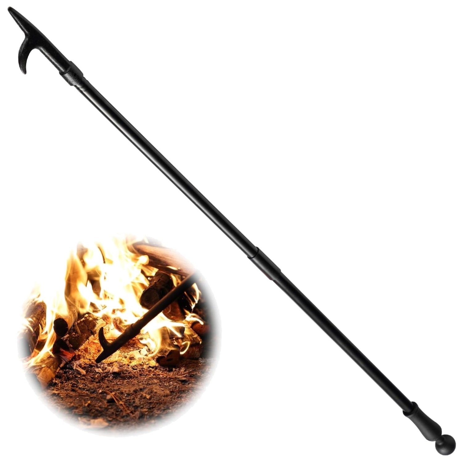 Thicker 46-Inch Fire Poker - Rust-Resistant & Easy to Assemble for Outdoor Use gallery