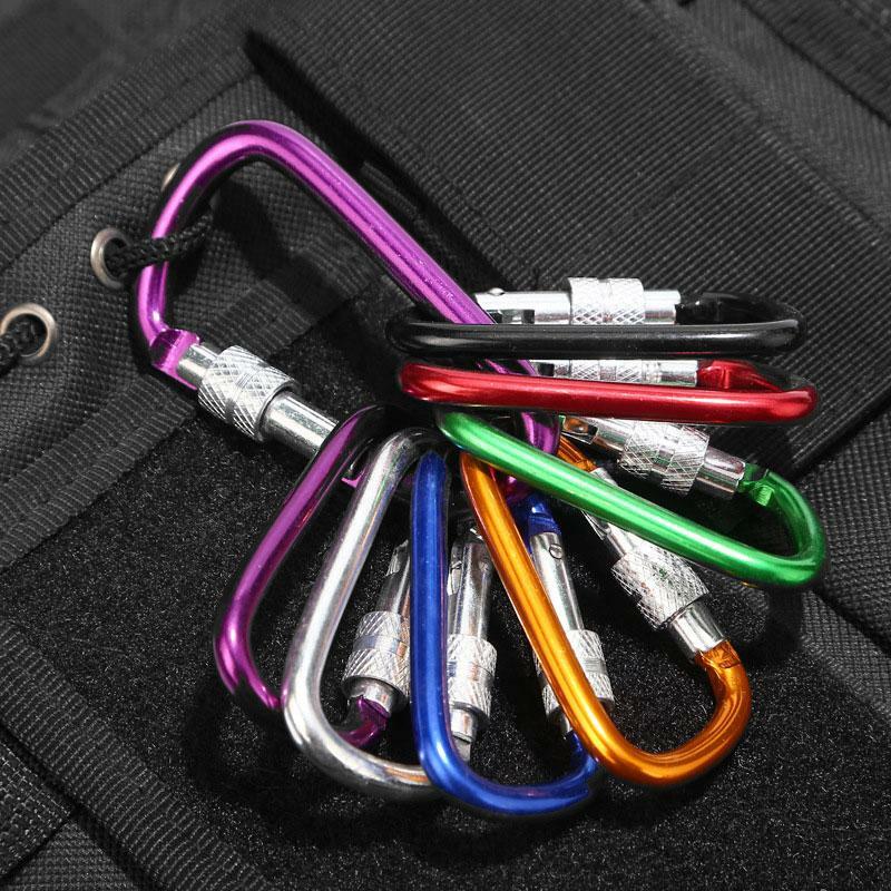 2.5" LOCKING D-CLIP HOOKS utility aluminum Carabiner FOR camping/hiking/hunting gallery