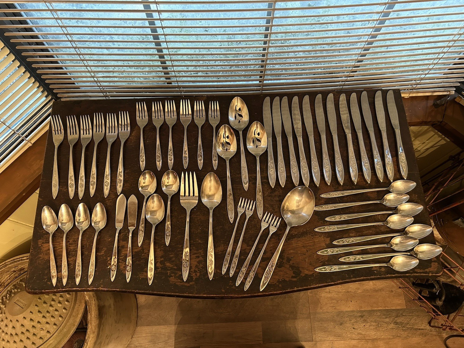 Vintage Oneida Community “My Rose” Stainless Flatware 51 Pieces Ice Tea Dinner gallery