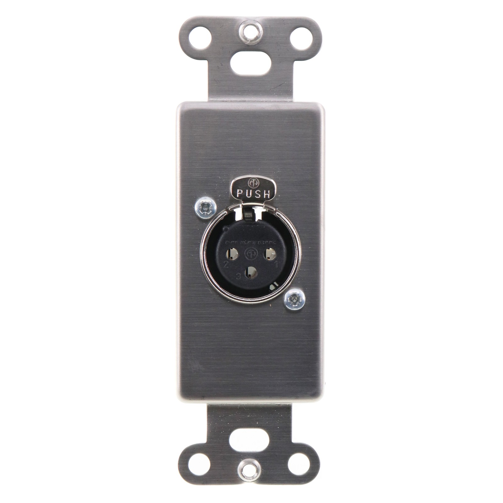 PATHWAY 5108 3-PIN XLR FEMALE INSERT FACEPLATE, XLRF, C/W TERMINALS, STAINLESS gallery