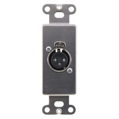 PATHWAY 5108 3-PIN XLR FEMALE INSERT FACEPLATE, XLRF, C/W TERMINALS, STAINLESS