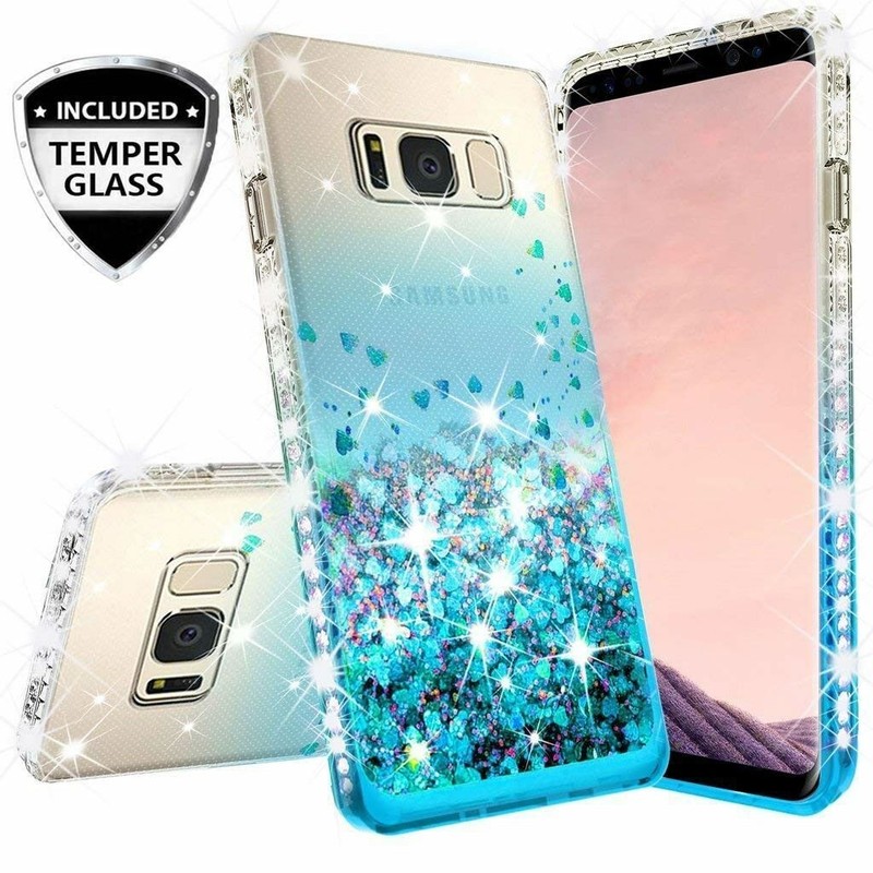 For Samsung Galaxy S7 Edge Case Hybrid Luxury Liquid Glitter Bling Phone Cover