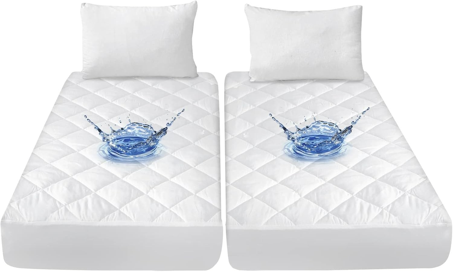 Waterproof Split Cal King Mattress Protector Pad for Adjustable Bed Up to 15" gallery