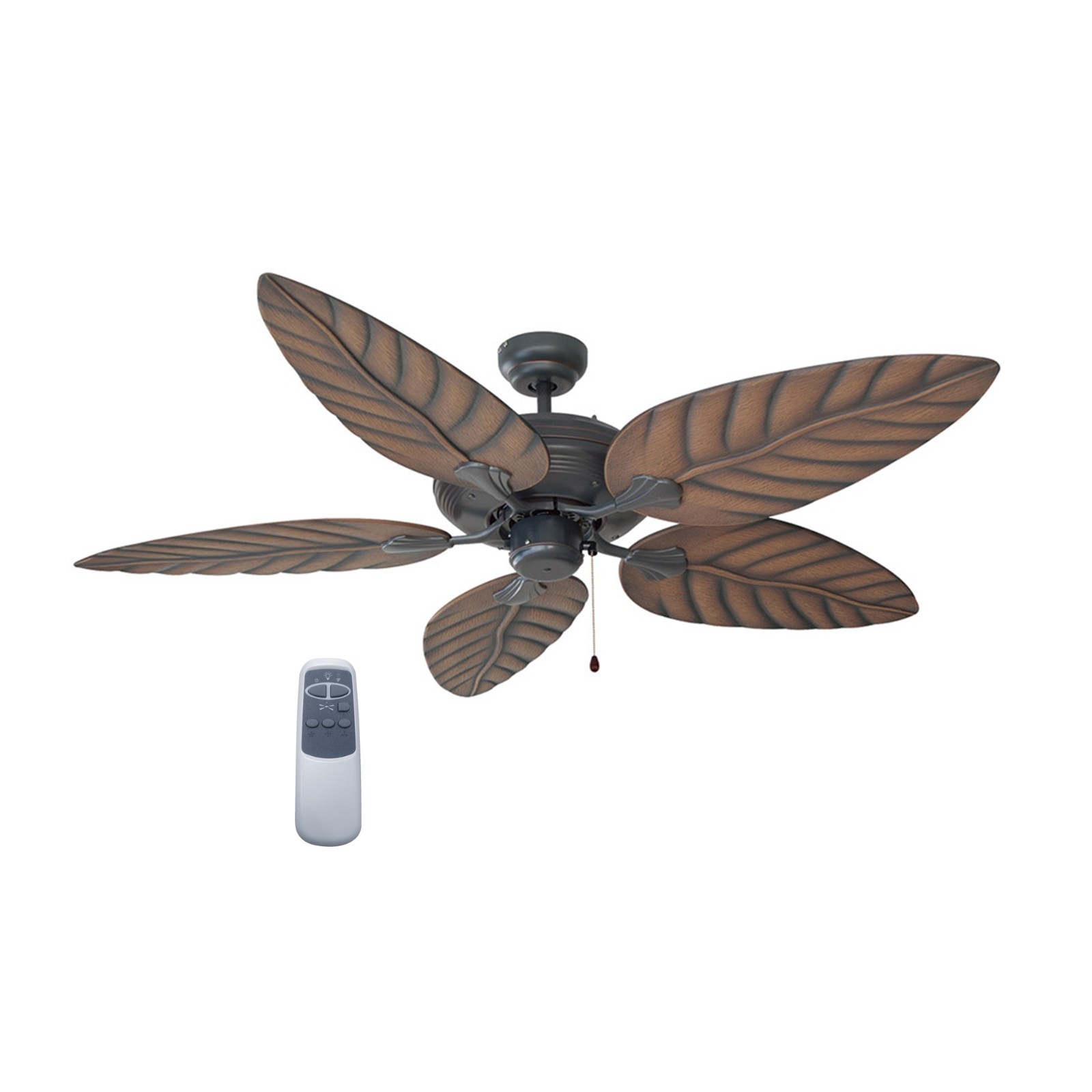 52" Indoor Outdoor Ceiling Fan Remote Oil Rubbed Bronze Tropical Leaf Blades gallery