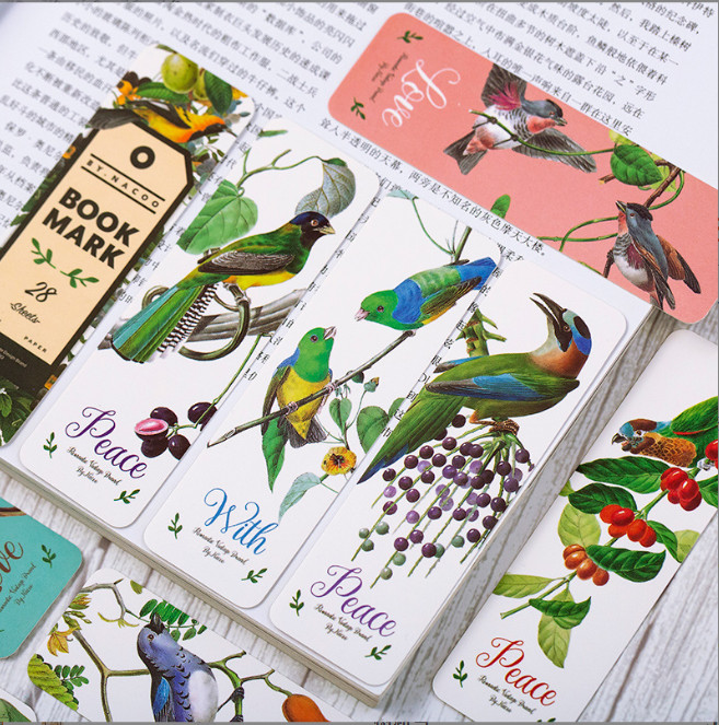 28 Pcs Set Paper Bookmark Reading Readers Galaxy Birds Retro Gift US Shipping gallery