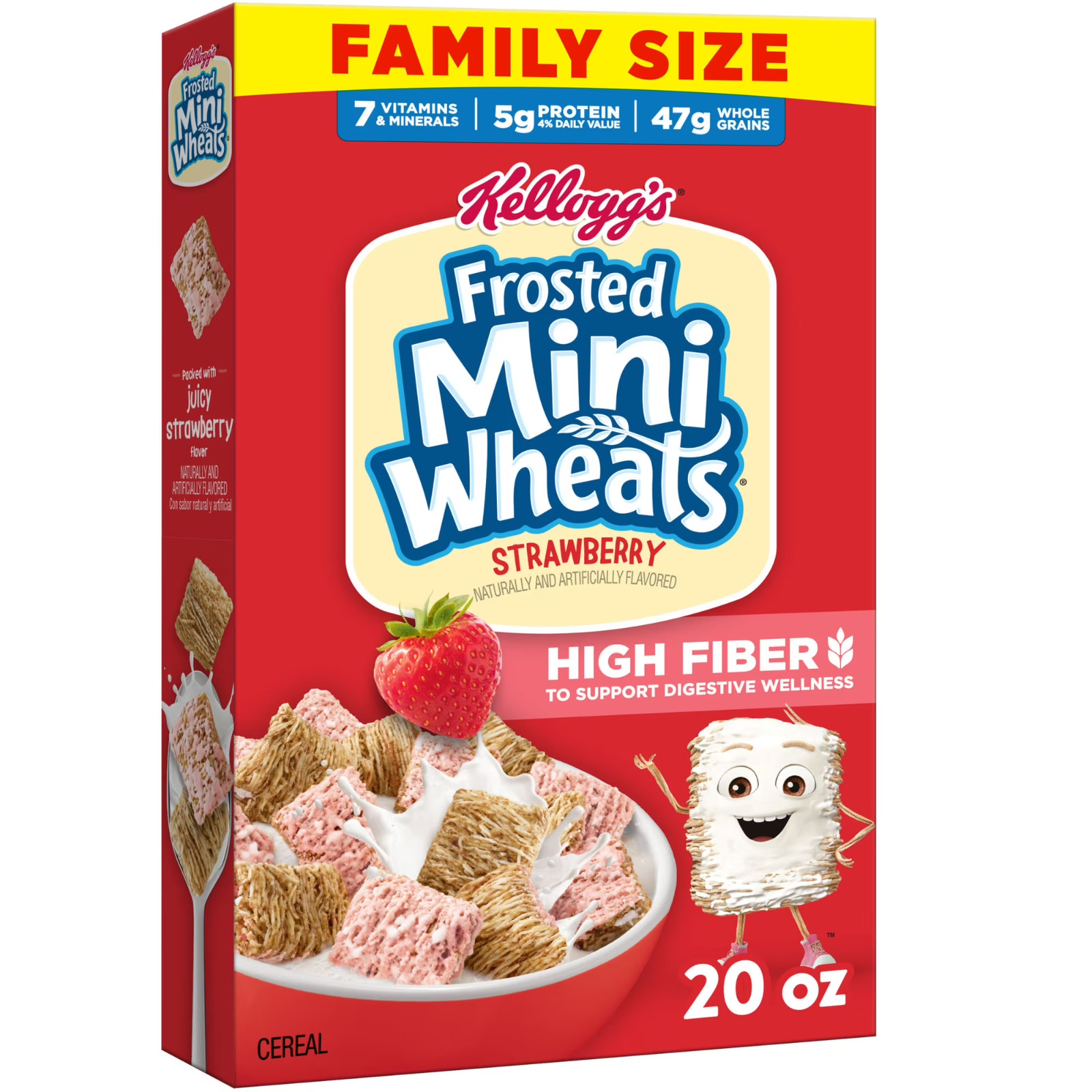 Kellogg's Frosted Mini-Wheats Breakfast Cereal, Kids Cereal, Strawberry, 20oz Bo gallery