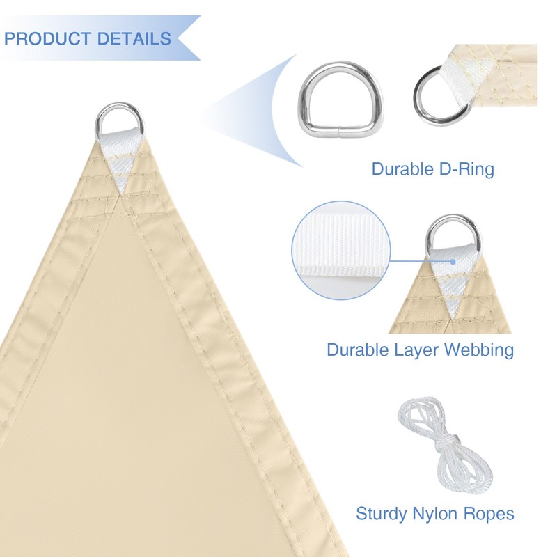 5-24ft Beige Rectangle Waterproof Sun Shade Sail Shelter Cover for Canopy Pool gallery