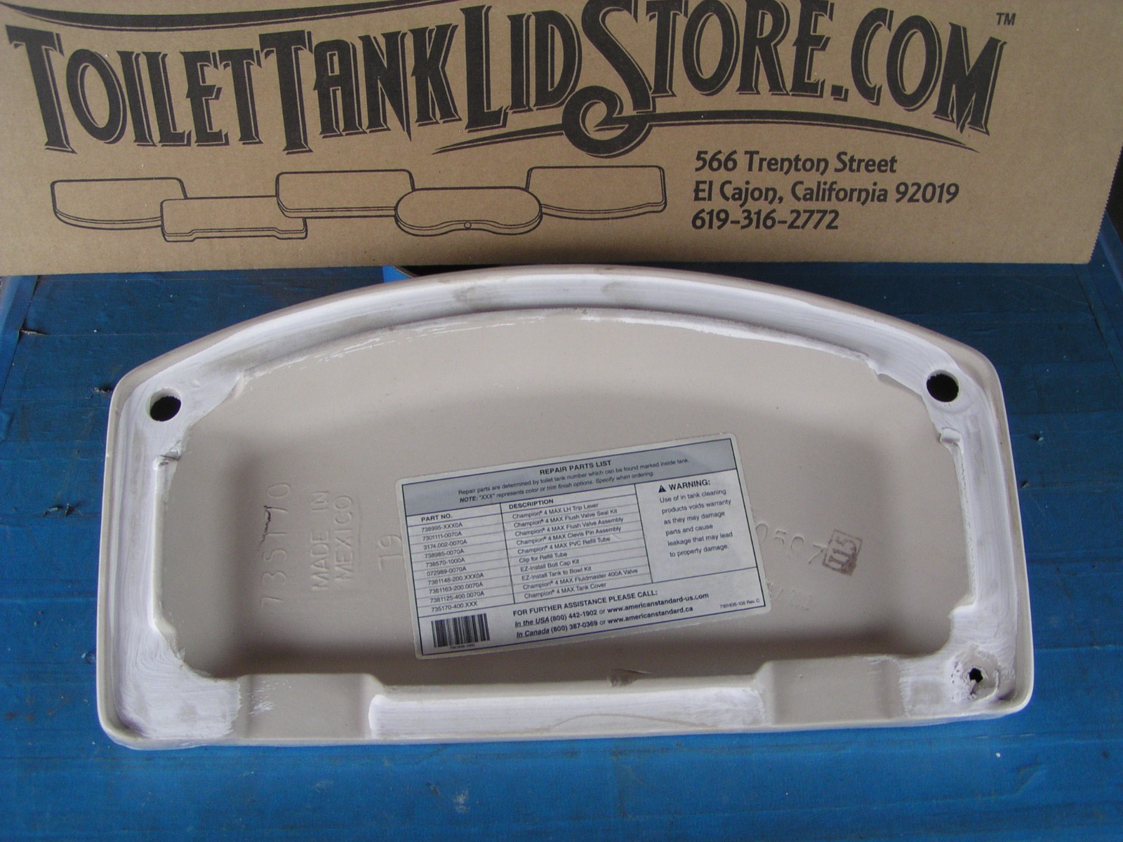 American Standard 735170 Champion 4 Max Tank Lid for 4215A tanks WHITE NEW! 17A gallery