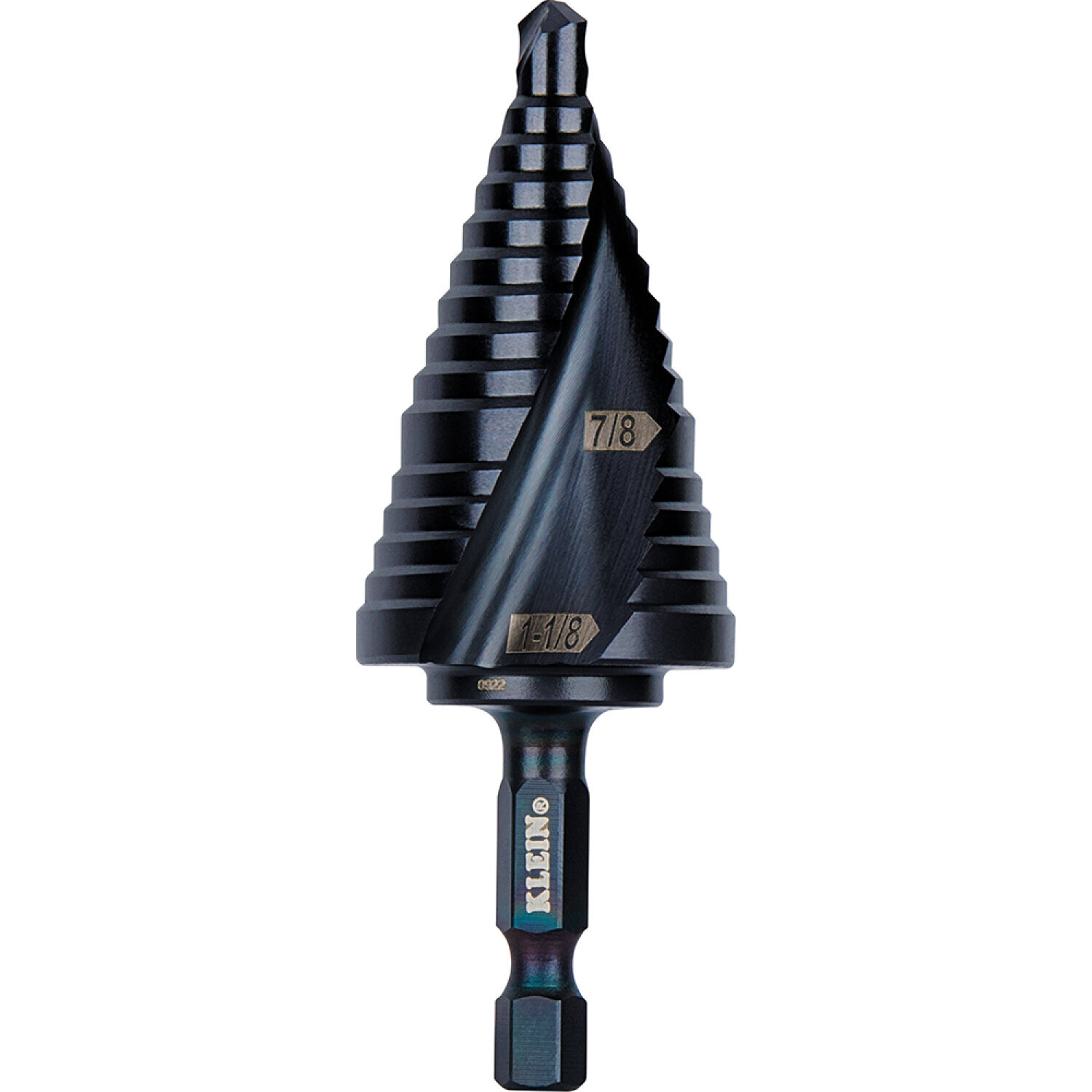 Klein Tools QRST11 Step Drill Bit, Quick Release, Spiral Flute, 7/8 to 1-1/8 In gallery