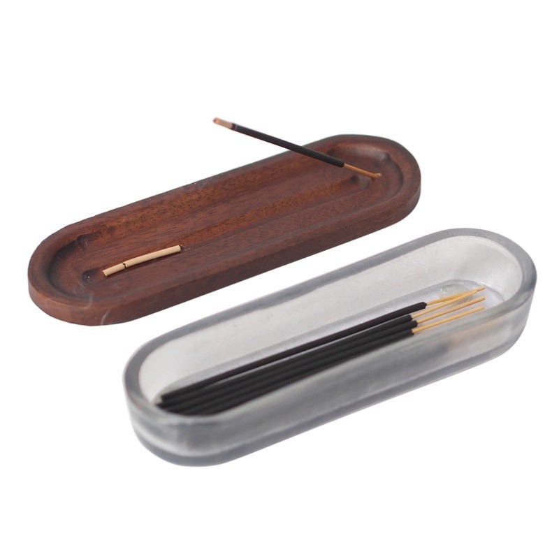 Glass Incense Burner Set W/ Lid Includes 10 Incense Sticks Modern Home Decor New gallery