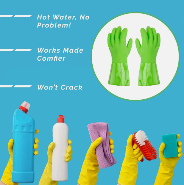 Star Kitchen & Home True Blues Ultimate Green Household Cleaning Gloves (Medium) gallery