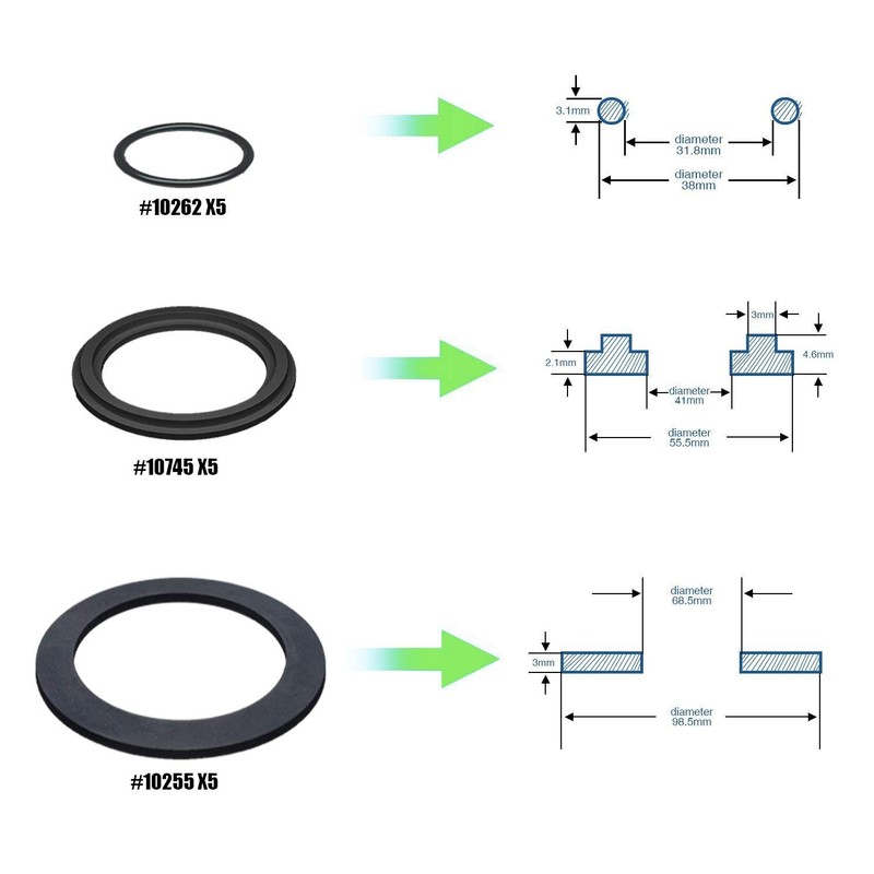 Replacement O-Ring Kit for Intex Pool Equipment - Durable Black Silicone Washers gallery