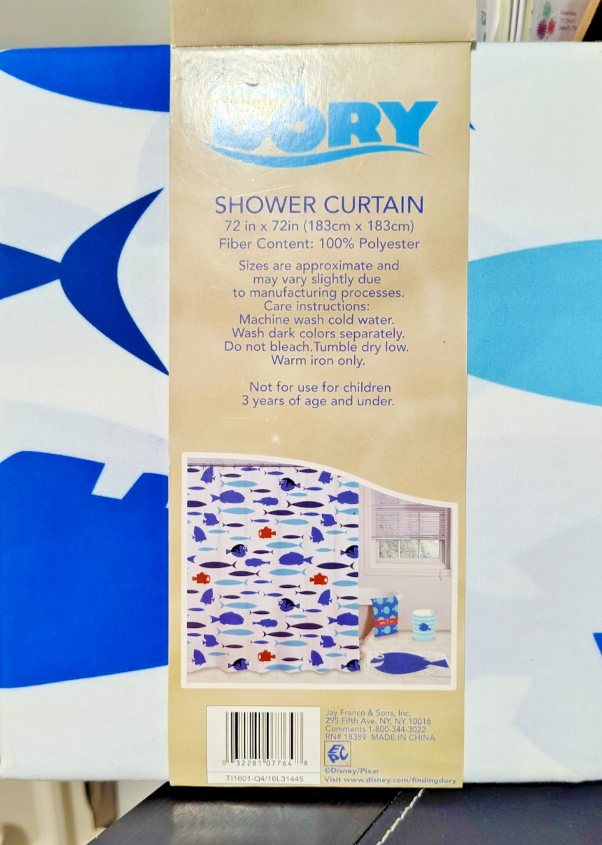 FINDING DORY DISNEY PIXAR SHOWER CURTAIN 72IN X 72 IN NEW gallery
