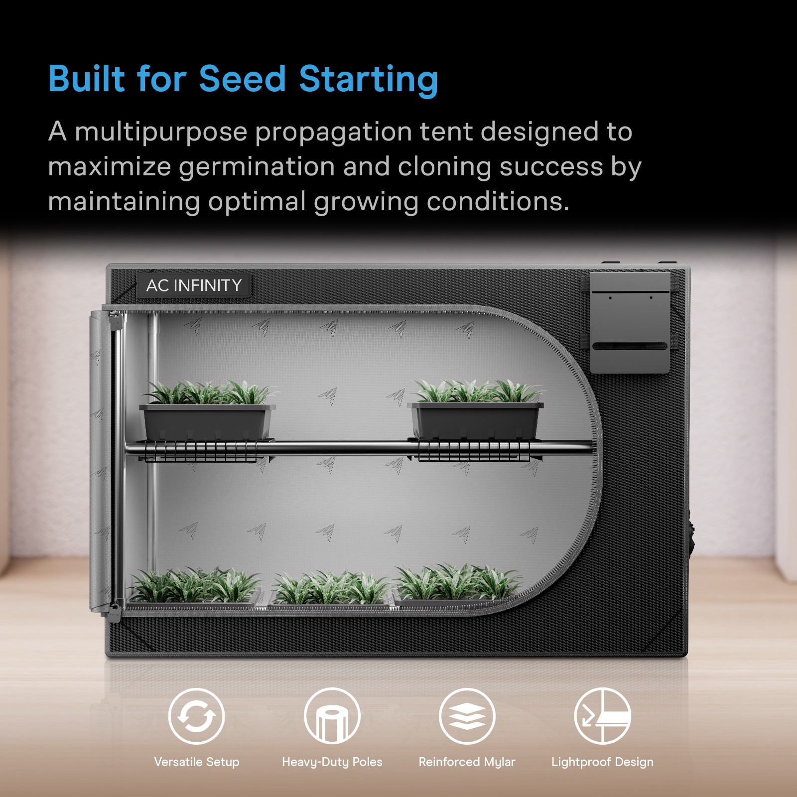 CLOUDLAB Advance Propagation Grow Tent, Indoor Plant Box 24” x 24” x 36” gallery