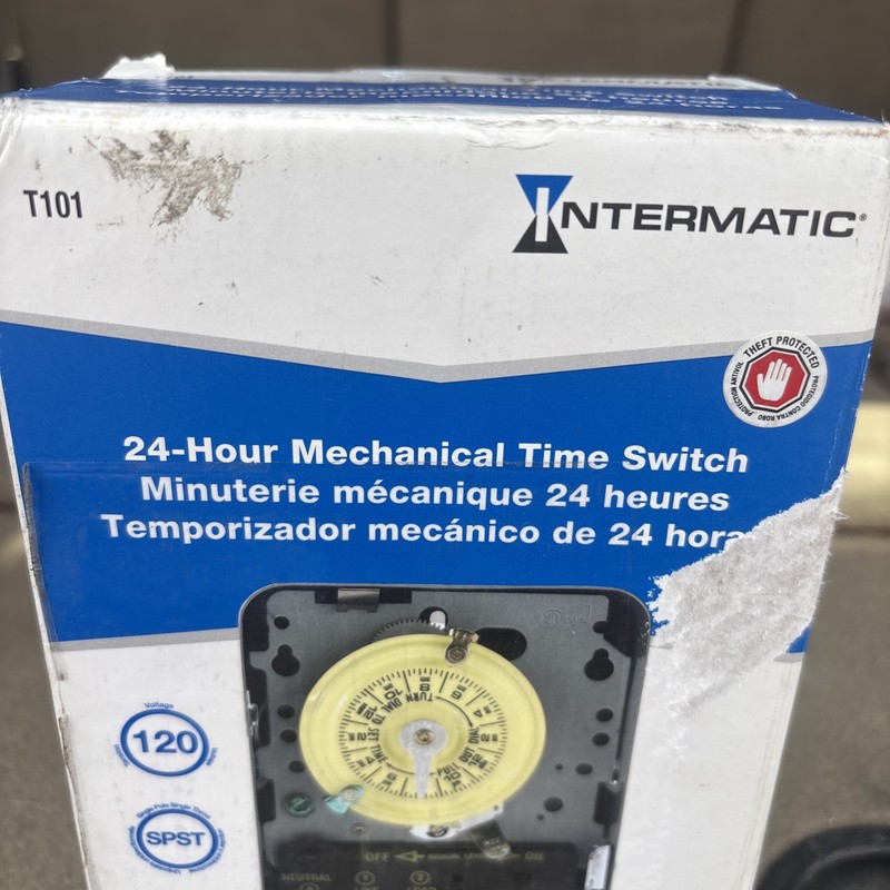 Intermatic T101 24-Hour Mechanical Time Switch 40A 120V SPST Indoor NEMA 1 gallery