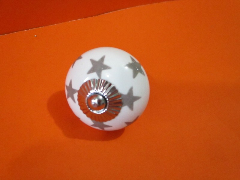 20 Sliver Star Drawer Pulls Knobs Handle Cabinet Dresser Hardware Round USA Pull gallery