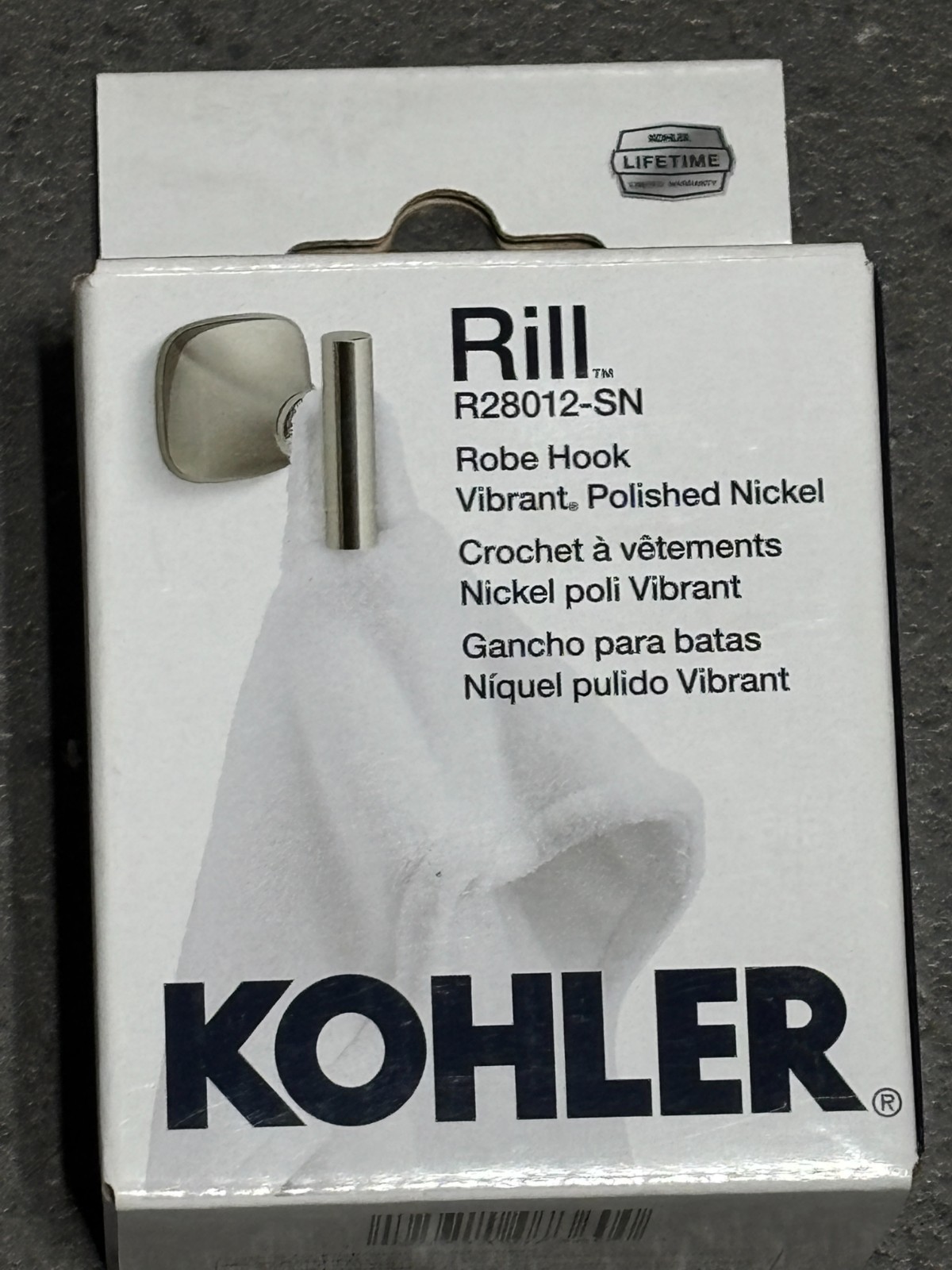 KOHLER Rill Vibrant Polished Nickel Single -Hook Wall-mount Towel Robe Hook gallery