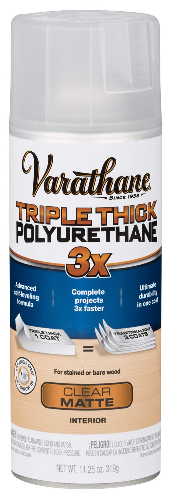 Varathane Triple Thick Matte Polyurethane Spray 11.25 Oz Clear Coat 1 Pack gallery