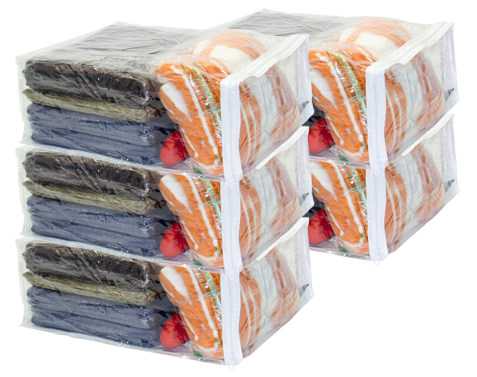 5-Pack Clear Vinyl Zippered Storage Bags 15 x 18 x 7 Inch gallery