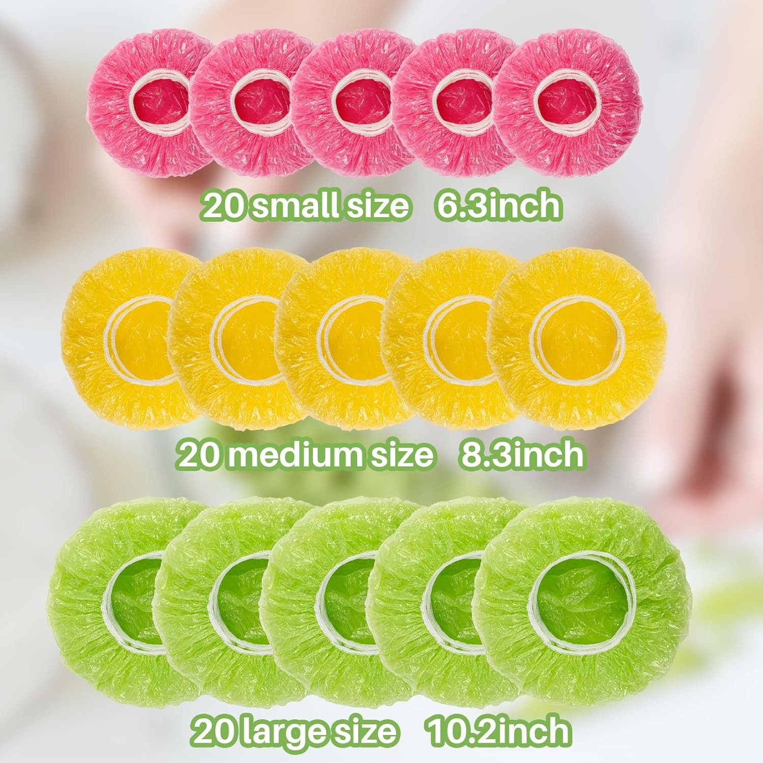 60Pcs Bowl Covers Reusable - Plastic Bowl Cover Elastic Fresh Keeping Bags Wrap gallery