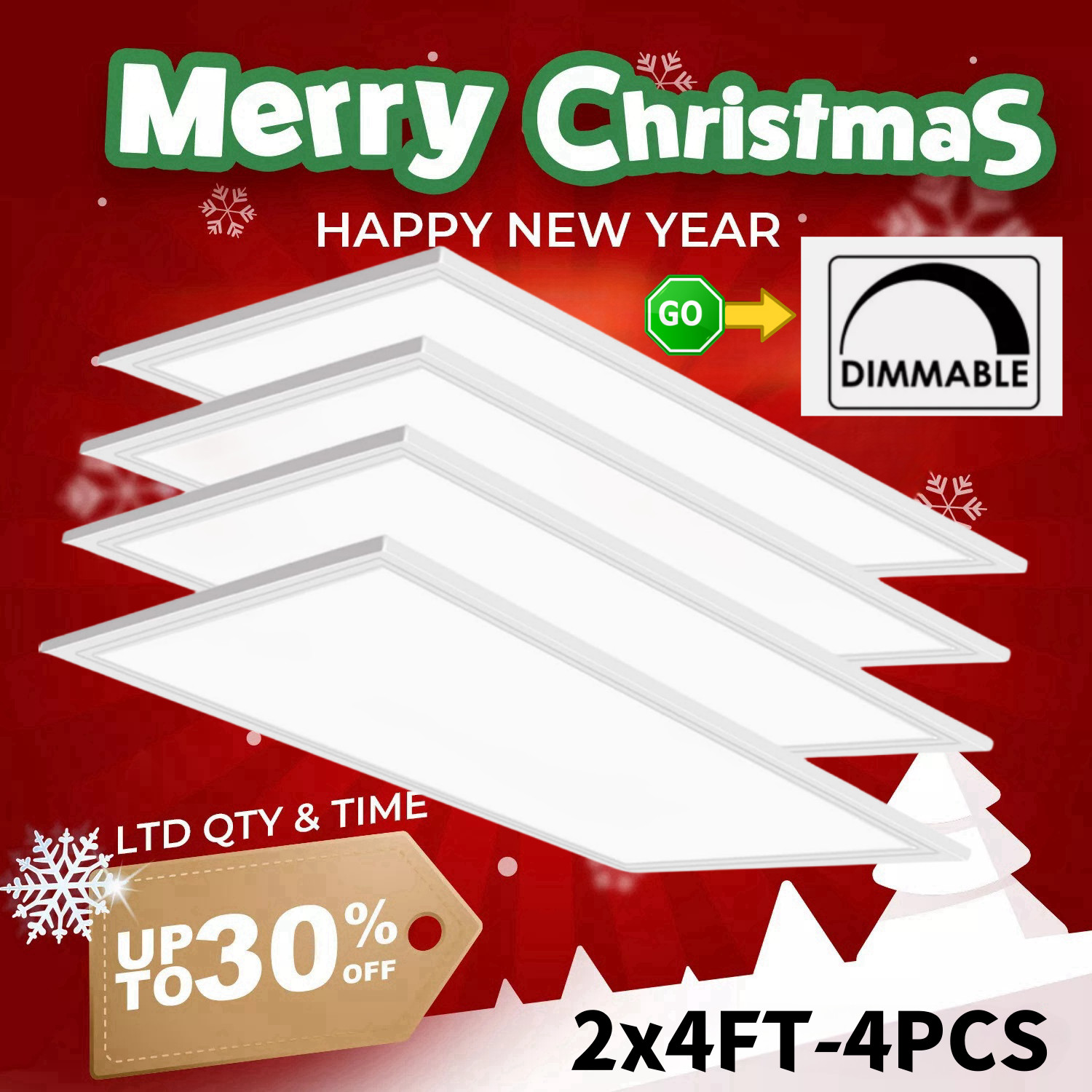 4x2ft LED Flat Panel Recessed Light 8400LM Dimmable Drop Ceiling Troffer Fixture gallery