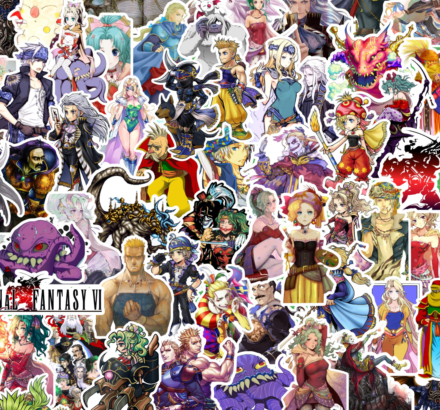 25/50 Final Fantasy VI Sticker Pack - Waterproof Vinyl - FF6 Kefka Locke gallery