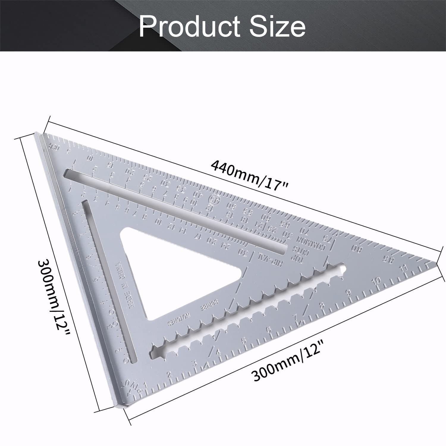 12-inch Triangle Square, Professional Aluminum Alloy Measuring Layout Tool gallery