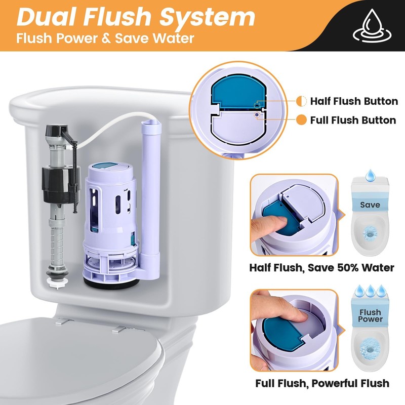 3-Inch Dual Flush Valve Replacement Kit for 2-Piece 3 Inch, Black and Gray gallery