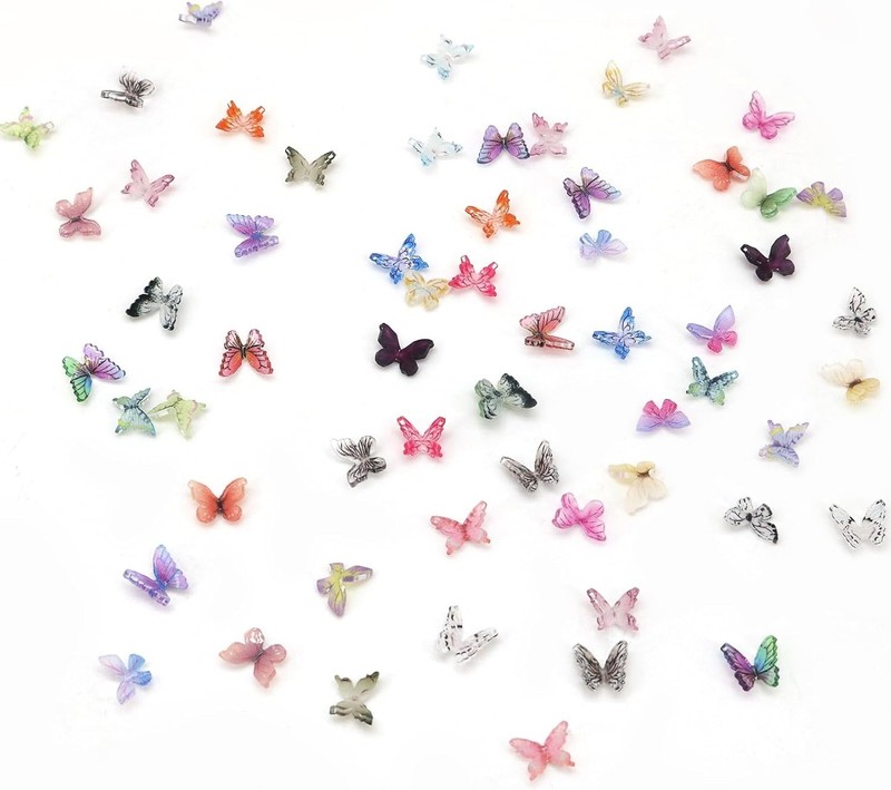 60pcs Micro Resin Butterflies, Mini Butterflies for Crafts Miniature Tiny gallery